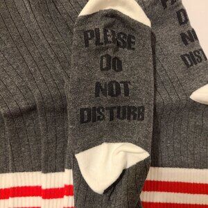 5pr SOCK MONKEY STYLE "PLEASE DO NOT DISTURB" SOCKS